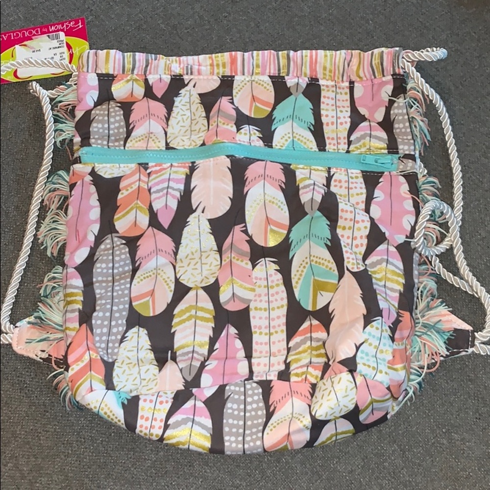 Girls boho feather bag